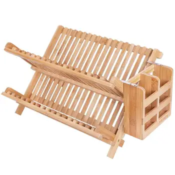 

1pc Wooden Dish Drainer Rack Kitchen Storage Rack Dish Drying Rack Plate Dish Cup Cutlery Drainer Rack