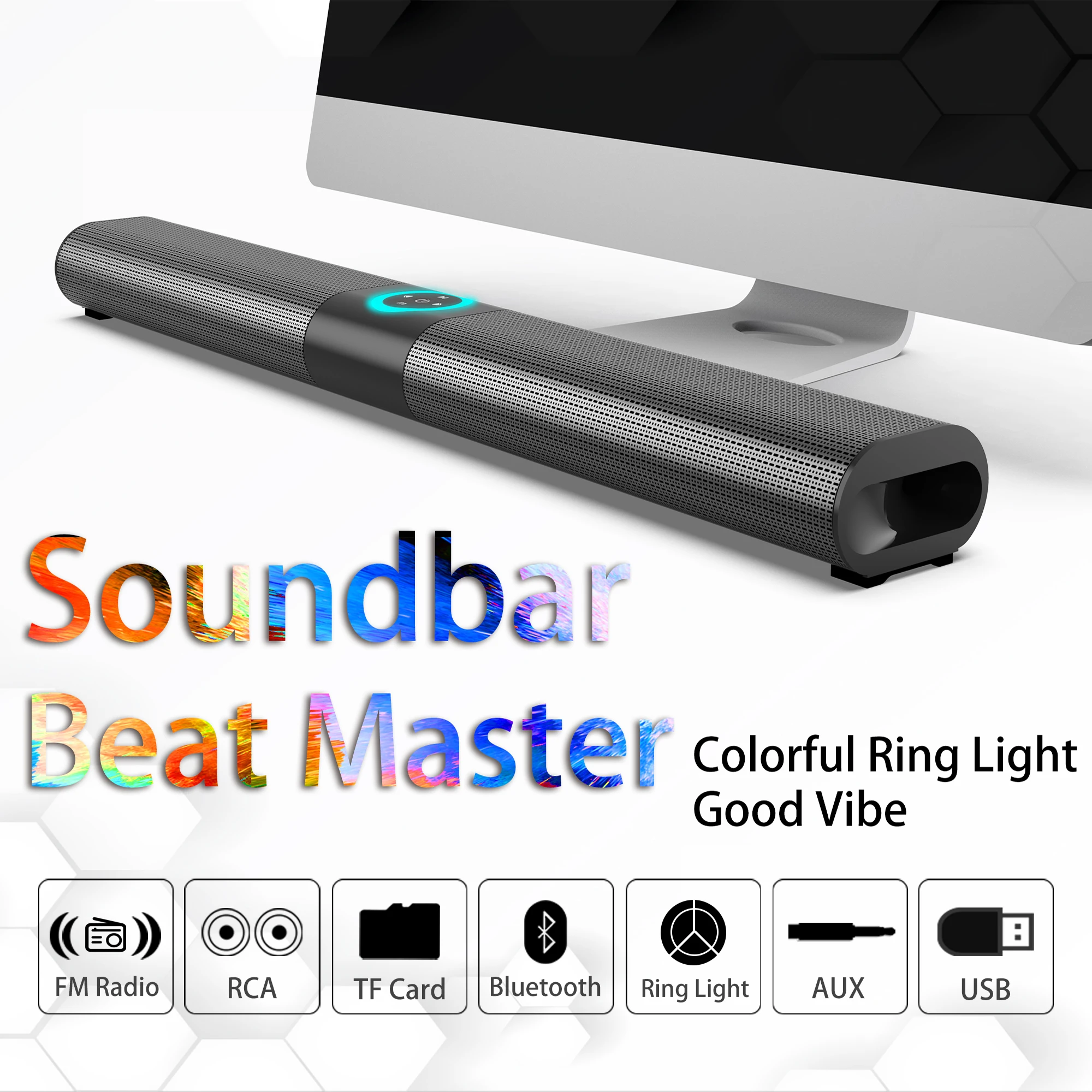 TV Soundbar Wireless Bluetooth Speaker Column Wall-mounted Home Theater Subwoofer Surround RCA Remote Control PC With FM | Электроника