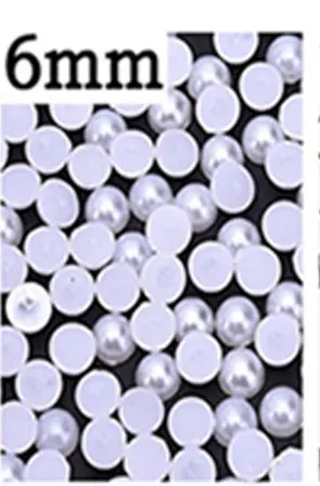 6mm-half-white 1 сумка смешанный 2-7 мм белый/слоновая кость жемчуг бусины полукруглые, плоские с одной стороны/120-1200Pc-Artifical искусственный бисер, имитация жемчуга, для плетения браслетов Нейл-арт-деко ZD26 - Цвет: 6mm-half-white