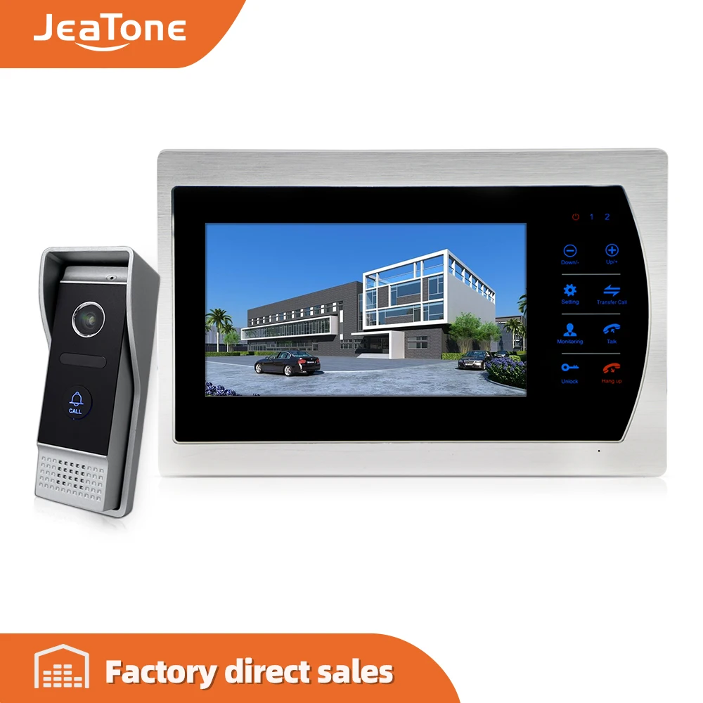 Видеодомофон Jeatone проводной дверной звонок с TFT дисплеем 10 дюймов объектив 3 7 мм