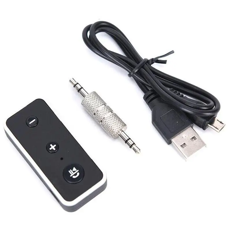 Jack AUX аудио беспроводной громкой связи адаптер для наушников динамик 5,0 Bluetooth приемник автомобильный комплект стерео музыка 3,5 мм - Название цвета: Черный