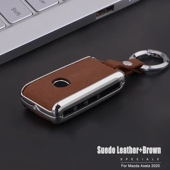 

Suede Leather Car Key Cover Case Key Holder for Mazda Axela 3 Mazda3 2020 2019 Nice Touch Key Bag Accessories