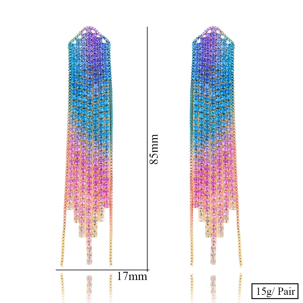 GODKI, трендовые длинные серьги с кисточками для женщин, серьги радужного цвета, серьги-капли,, Brincos, женские, сделай сам, модные ювелирные изделия