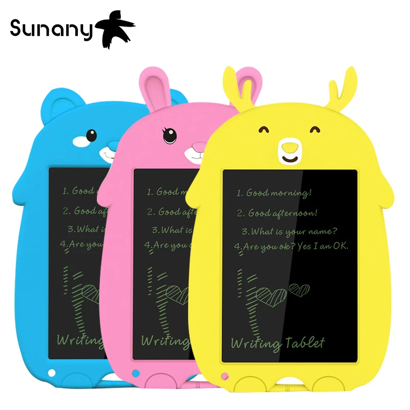 Sunany 8,5 дюймовый ЖК-планшет для письма с мультяшным рисунком электронный блокнот для рукописного ввода многоразовый экологичный милый Детская письменная доска