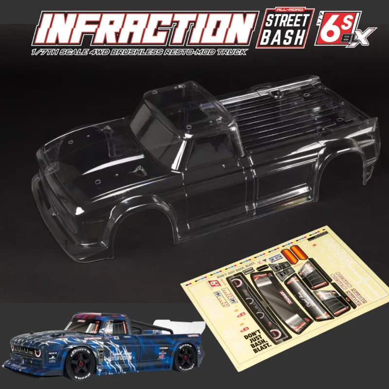 オリジナルarrma Ara Infraction F1トラック6s Blxクリアボディシェルデカールとダウンフォースためarrma 1 7 Infractionオンロード Aliexpress