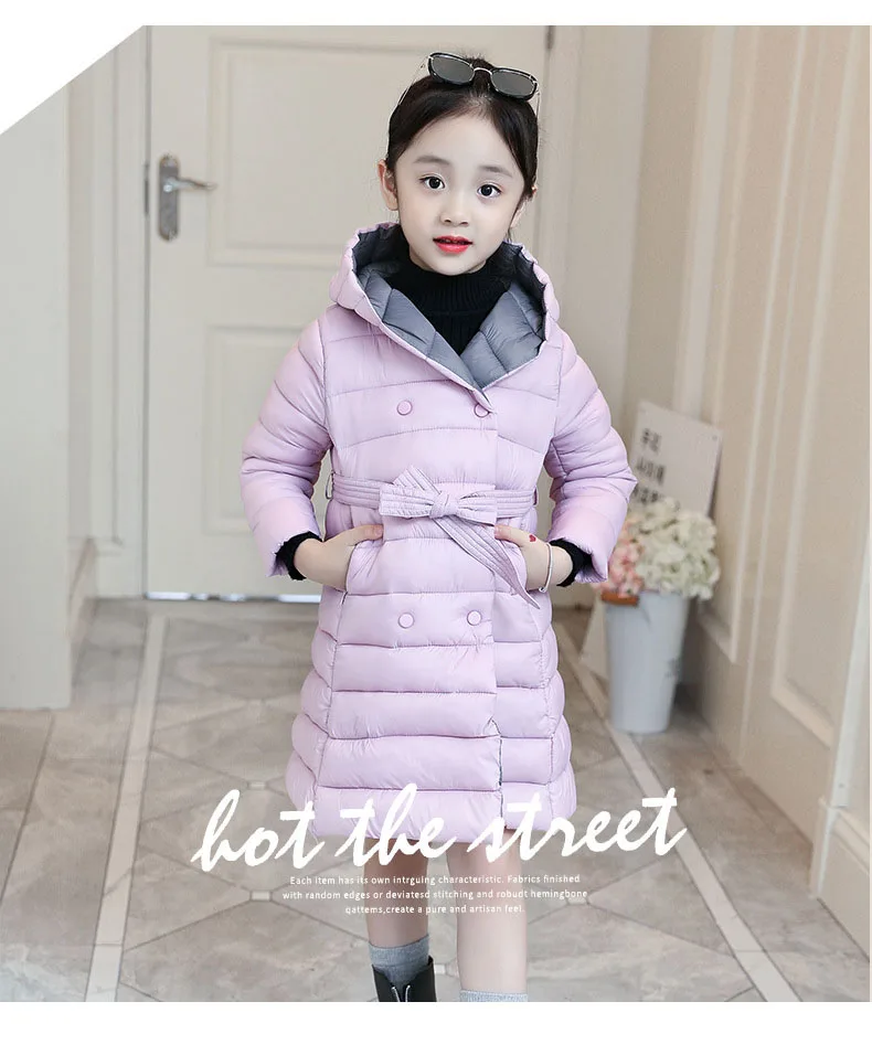 Зимняя парка для девочек; пальто с капюшоном; теплая верхняя одежда; модная одежда; детские пальто с хлопковой подкладкой для девочек; От 6 до 12 лет