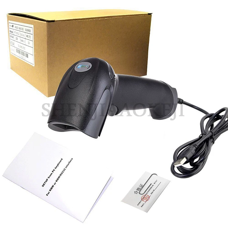 Scanner de Código de Barras Scanner a Laser com Fio Arma de Código de Barras sem Fio Scanner a Laser Vermelha com Fio Scanne 1d Luz 19 de barras sem fio scanner a laser