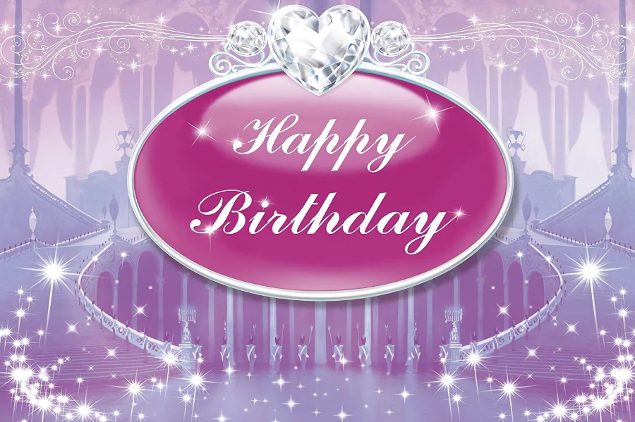 Laeaco Happy Birthday Stage Girl Photo Backgrounds Personalized Photographic Backdrops Vinyl Decoration Photo Studio Photophone