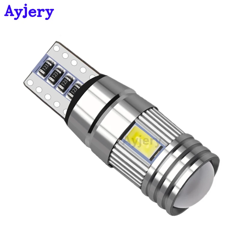 AYJERY 100 шт. CANBUS T10 6 SMD 5630 объектив СВЕТОДИОДНЫЙ никаких ошибок выявлено не было 6smd 5730