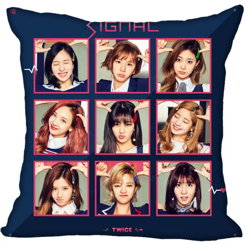 10 Пользовательские Kpop дважды печатные квадратные шелковые наволочки 40x40 45x45 50x50 60x60 две стороны атласная Наволочка на заказ логотип - Цвет: 10