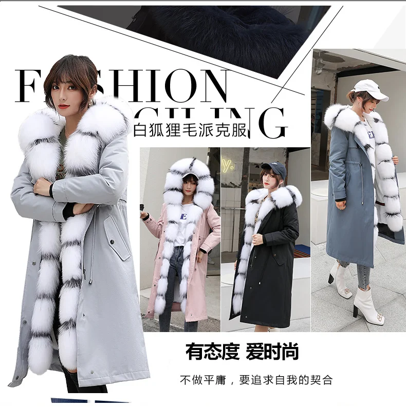 Stylish Trendy Outerwear Women's Down Jacket Streetwear Real Fox Fur Scarf Women's Winter Jacket Thick Section Snow Jacket Coat