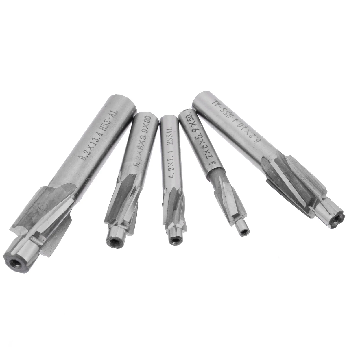 5pcs 4 Flute Countersink End Mill Set HSS AL  Pilot Slot Drill Bit M3/M4/M6/M8 Milling Cutter