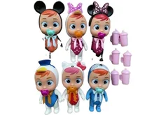 

2022 12cm Crying Baby Doll With Pacifier Bottle For Kids Fruit Tears Dolls DIY Toy Cry Mickey Doll Children Birthday Christmas