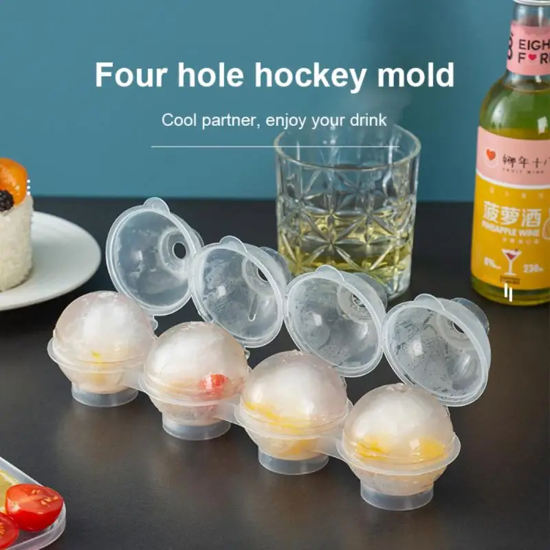 4 hole Ice Hockey Silicone Mold Ice Ball Maker Box 11*11*5cm Z7J6 