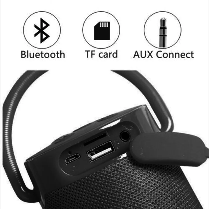 30 Вт портативный Bluetooth динамик водонепроницаемый супер бас беспроводной мини звуковая панель сабвуфер с кронштейном для мобильного телефона AUX TF карта коробка