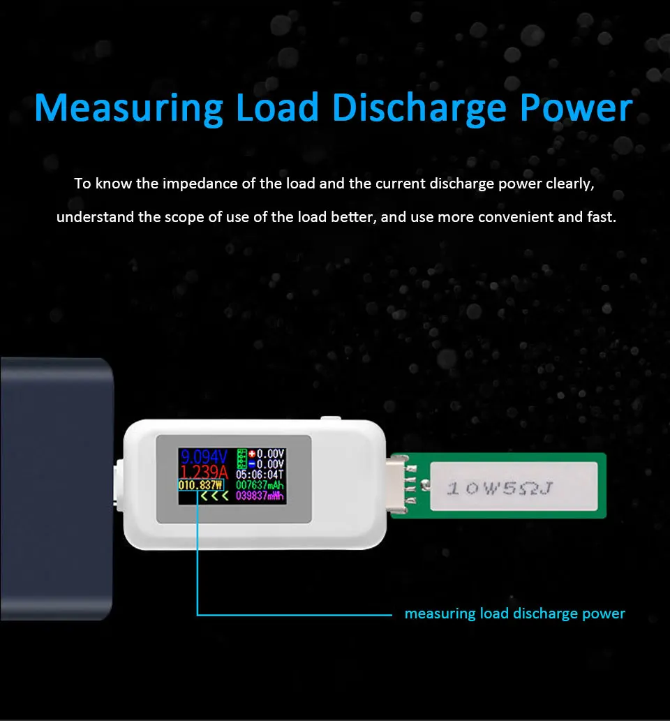 radioactive meter 10 in 1 DC Type-C USB Tester Current 4-30V Voltage Meter Timing Ammeter Digital Monitor Cut-off Power Indicator Bank Charger digital ph meter