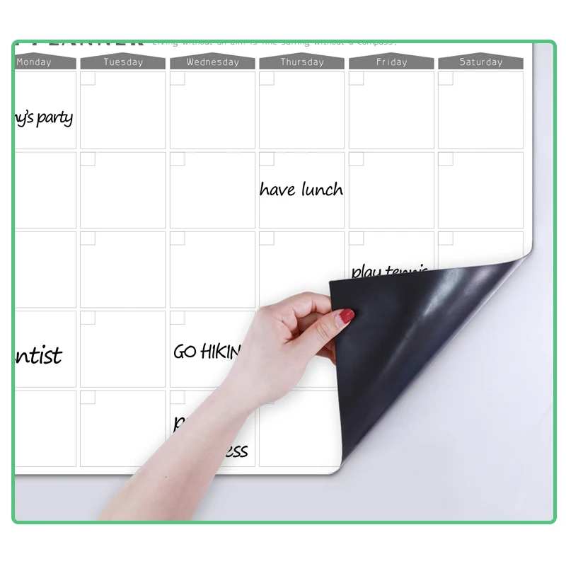Магнитная ежемесячная доска с календарем, стираемая на холодильник, список дел, ежемесячный ежедневник, наклейка на стену, блокнот с напоминанием