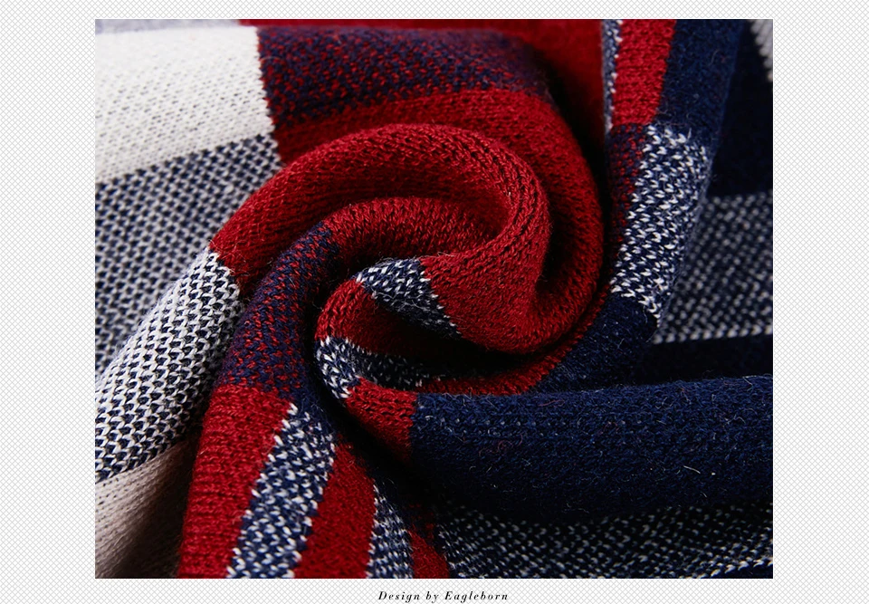 Мужской шарф мужской зимний клетчатый шерстяной кашемировый вязаный шарф мужской деловой жаккардовый шарф квадратный Темный легкий шарф подарок для папы