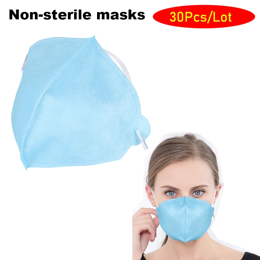 

30PCS/Bag Non-sterile masks 3 Layer Non-woven Dust Mask Thickened Disposable Mouth Mask Features as KF94 FFP2