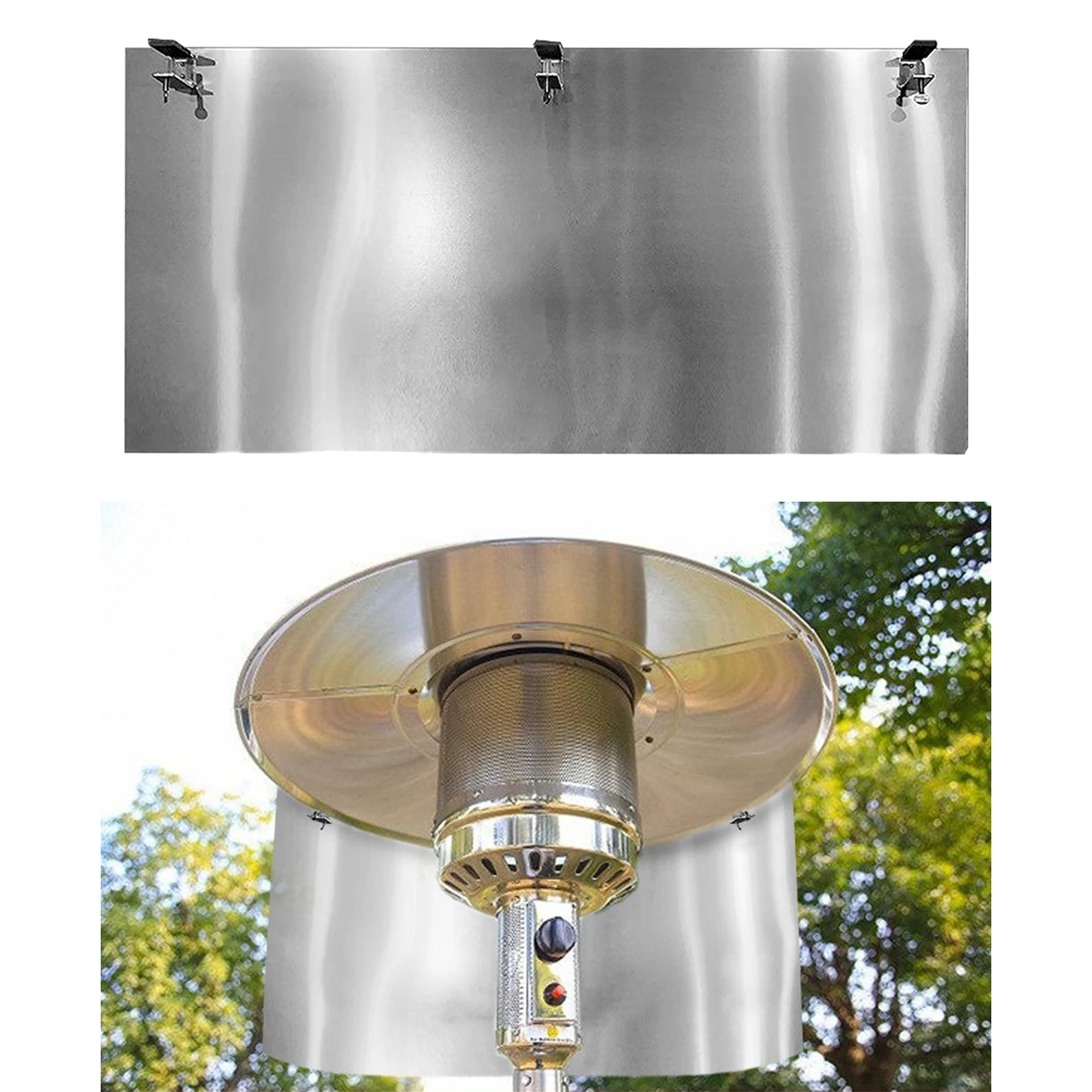 Patio Heater Courtyard Reflector Shield Aluminum Outdoor Heaters For Patio Propane and Natural Gas Durable Practical