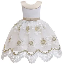 Осеннее детское платье для девочек свадебное детское платье с цветами для девочек кружевное платье принцессы с вышивкой для маленьких детей