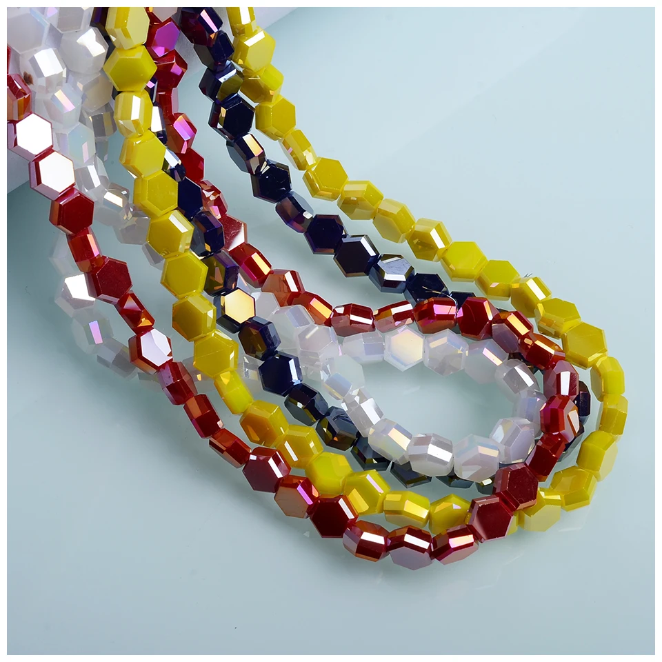 

New arrival 4/6/8mm Hexagon Shape beads Jewelry Accessories Glass Beads For Jewelry Making