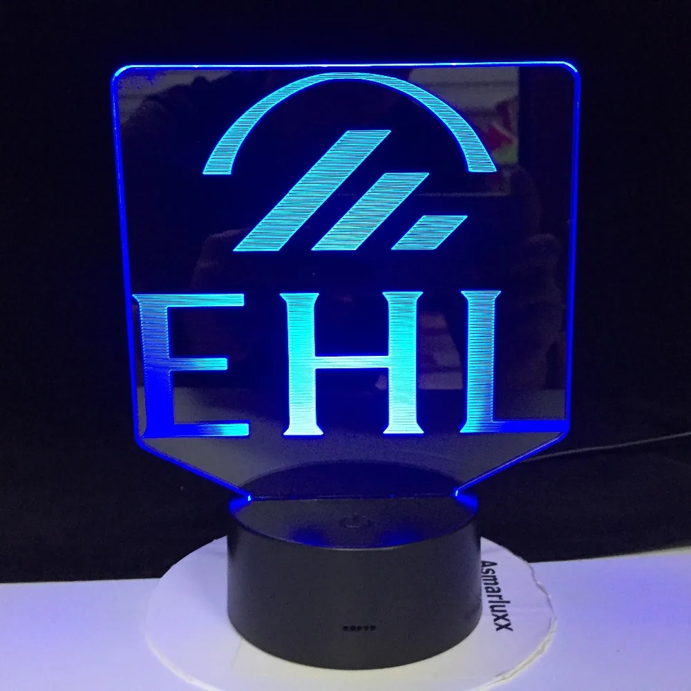 EHL Швейцарский Ecole Hoteliere de Lausanne дизайн форма электрическая Иллюзия 3d светодиодный светильник 7 цветов Изменение для отеля, офиса, дома подарок