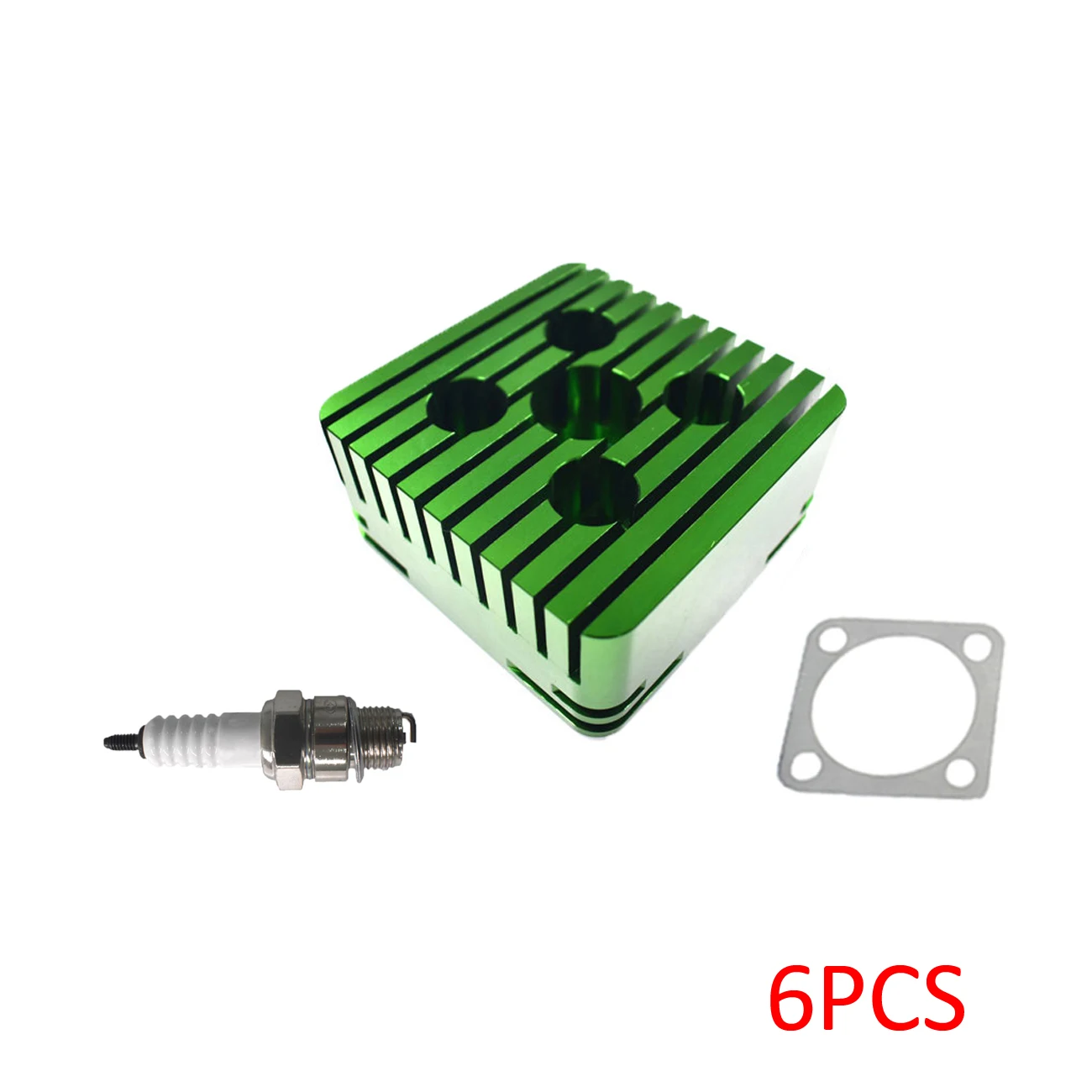 Pouvoir 6x CNC зеленая Квадратная Головка цилиндра для гонок 66cc/80cc двигатель мопед новые части