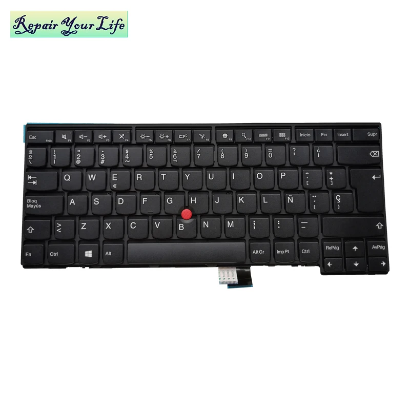 laptop keyboard SP Spanish for leovo E440 T450 0C43954 04X0149 backlit keys black with red pointing cap brand new