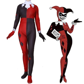 

Women Girls Suicide Squad Harley Quinn Cosplay Costume Zentai Superhero Harleen Quinzel Bodysuit Suit Jumpsuits