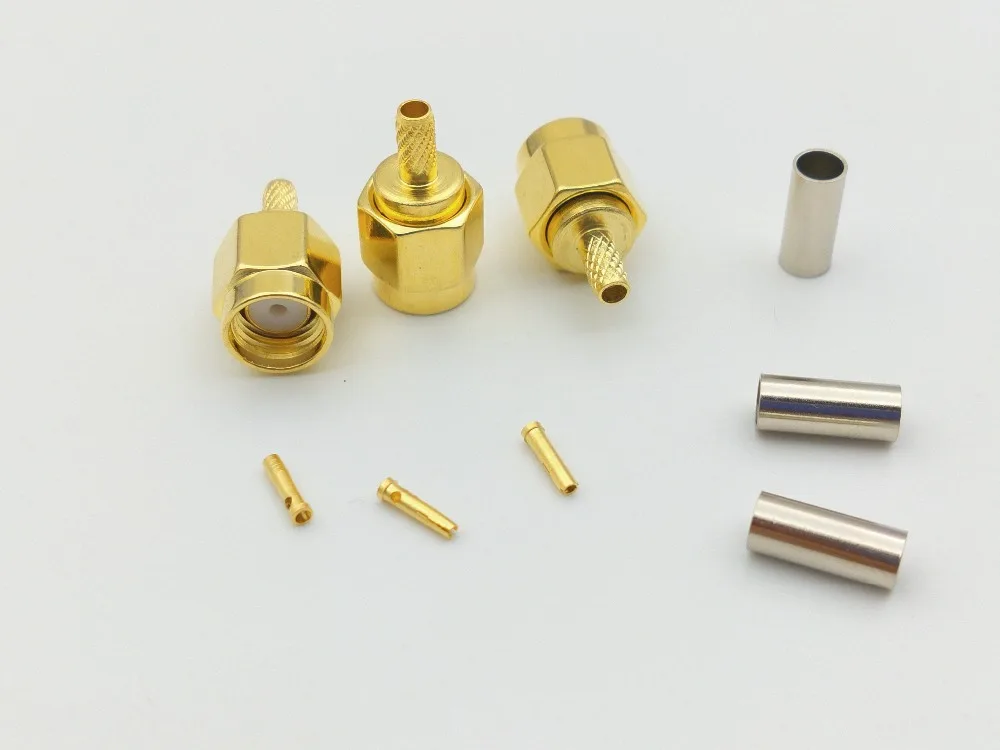 100 шт. RP SMA штекер RF коаксиальный conector для RG316 RG174 прямой кабель