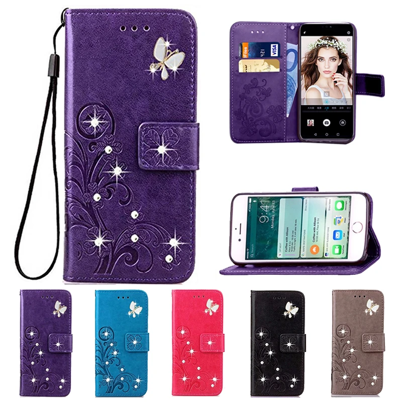 for Huawei SCL-L21 SCL-L01 Y6 2016 2015 / Honor 4A Case Protected Flip Flower Phone Cases Wallet Leather Silicon Cover Funda