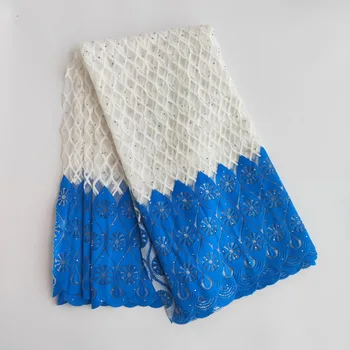

Milk Slik Cotton African Lace Fabric With Stone 2019 New French Mesh Tull Lace Fabric Nigerian Embroidered Lace Fabric For Dress