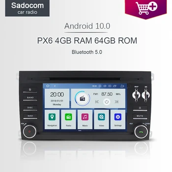 

IPS PX6 2 din Android 9.0 Car DVD Player 6 Core 64GB ROM 4GB RAM GPS navigator autoradio Bluetooth For Porsche Cayenne 2003-2010