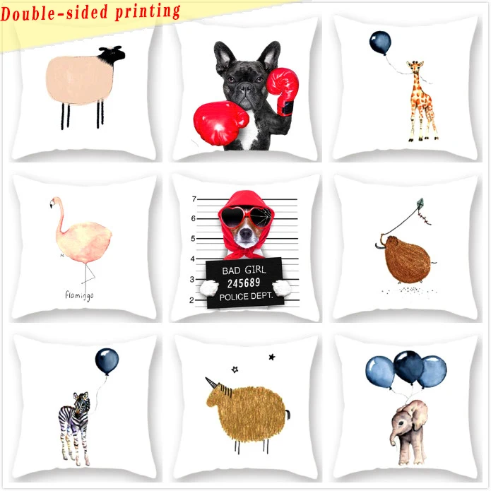 Скандинавские Мультяшные двухсторонние Полиэстеровые боксерские собаки синие