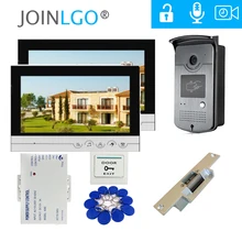 Bedrade 9 Inch Video Deurtelefoon Intercom Systeem 2 Opname Schermen Hd Rfid Deurbel Camera Elektrische Strike Lock Gratis Verzending