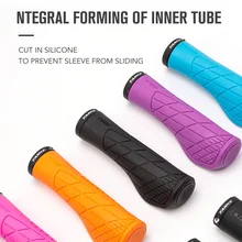 

MTB Bike Silicone Handlebar Grip Single Locking Bike Grips Anti-Slip Comfortable Handlebar Grip Cover for Mountain Road Bicycle