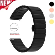 Ремешок для часов из нержавеющей стали 18 мм 20 мм 22 мм сменный смарт-браслет для samsung gear S2 Classic S3 Frontier Classic