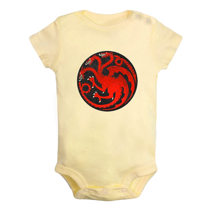 Комплекты одежды для новорожденных мальчиков и девочек с изображением драконов, Игры престолов, Дома Таргариенов, комбинезон с принтом, боди для младенцев, хлопковые комплекты одежды