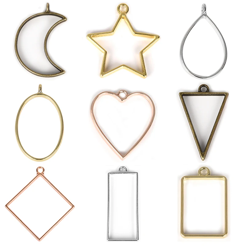 5 шт. пустая рамка ободок ювелирных изделий для уф смолы пресс цветок открытые оправы установка круглый кулон