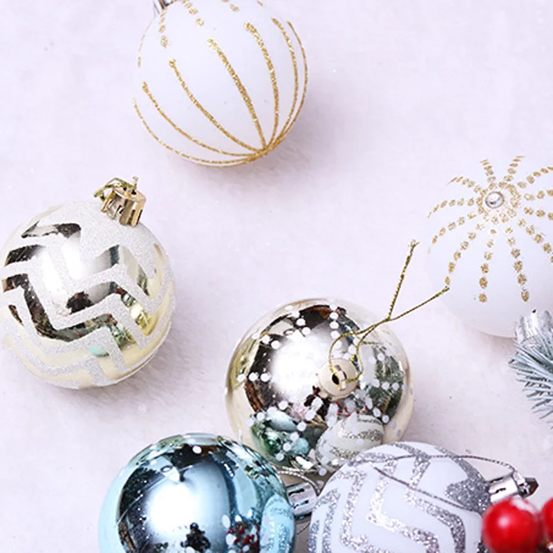 24Pcs Christmas Tree Ball Decoration Ornaments 6cm Colorful Balls New Year Gifts hallway and on the tree decor