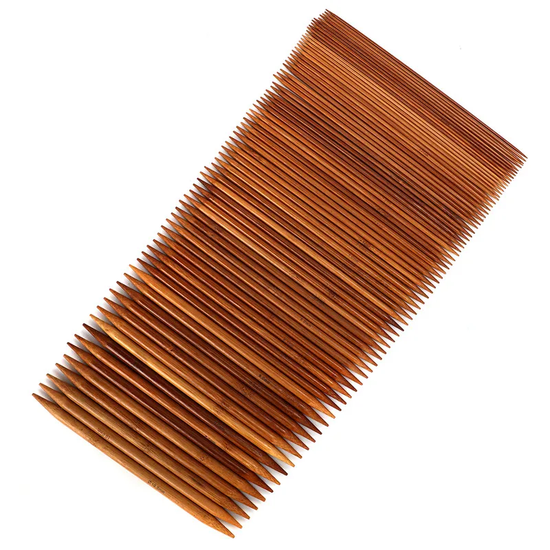 Knitting Needles 75 Pcs 20cm Double Pointed Carbonized Bamboo Knitting Needles Knit Yarn Weave Craft Mix 15 Sizes 2.0-10mm Crochet Needles Set Knitting Supplies Crochet Needles Knitting Material Knitting Craft Supplies