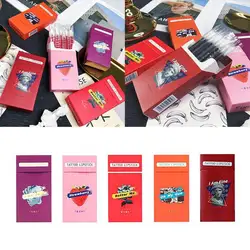 20pcs/set Lipstick Cigarette Case Cotton Swab Lipsticks Microbrush Long Lasting Waterproof Disposable Brushes Swab Lipstick