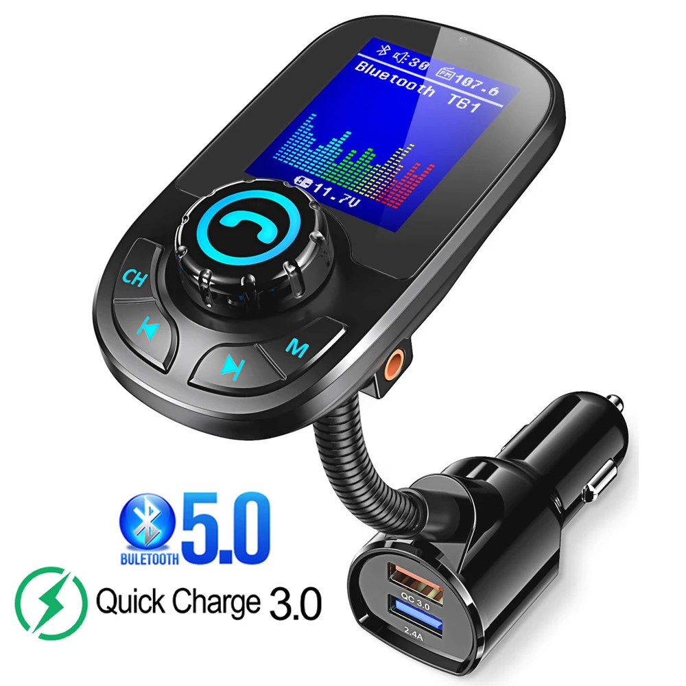 JINSERTA Автомобильный MP3 музыкальный плеер Bluetooth 5,0 приемник fm-передатчик двойной USB QC3.0 зарядное устройство светодиодный дисплей AUX без потерь музыка