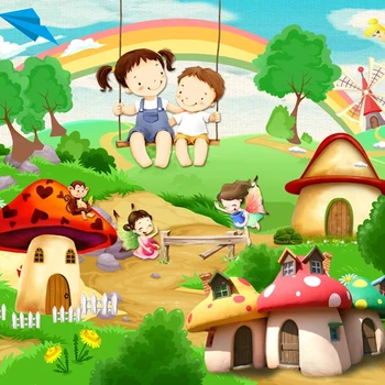 

Custom Mural Wallpaper Waterproof 3D Cartoon Children Playground Landscape Kids Room Bedroom Wall Decoration Photo Wall Paper