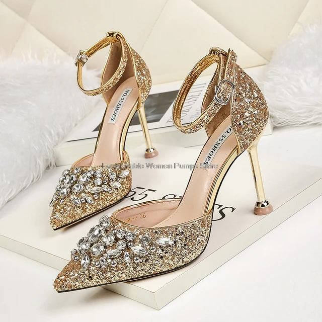 2021 New Kitten Heels Rhinestone Women 