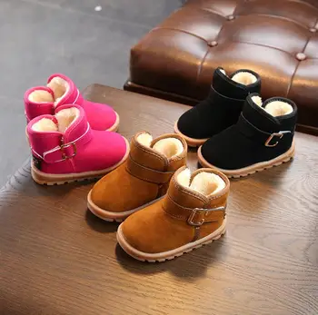 

Winter Kids snow boots thick Children cotton shoes warm plush soft bottom girls boys short boots ski boot baby toddler boots