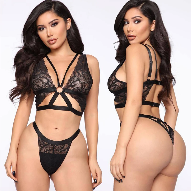 

Women Lace Bra Sets Seamless Underwear Backless Vest Sexy Panties Lingerie Padded Bralette Ultrathin Briefs Female Intimates