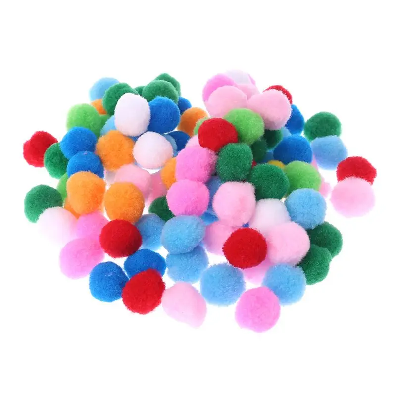 

100Pcs Soft Round Fluffy Craft PomPoms Ball Mixed Color Pom Poms 30mm DIY Crafts DIY U50F
