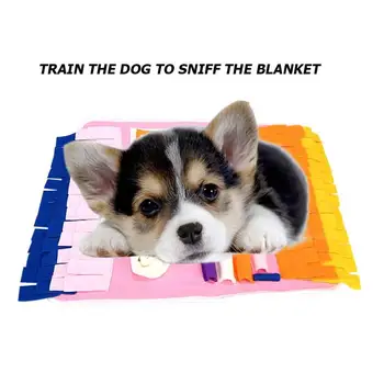 

Washable Portable Pet Dog Sniffing Mat Puzzle Colorful Strips of Cloth Attract Pets'Interest Sniffing Mat for Relieve Stress